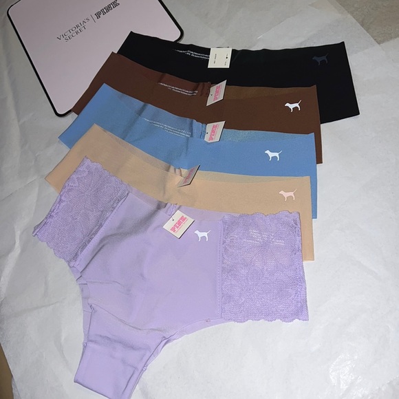 (S) 5pk Victoria's Secret PINK No Show Cheeky Panties - Picture 9 of 9